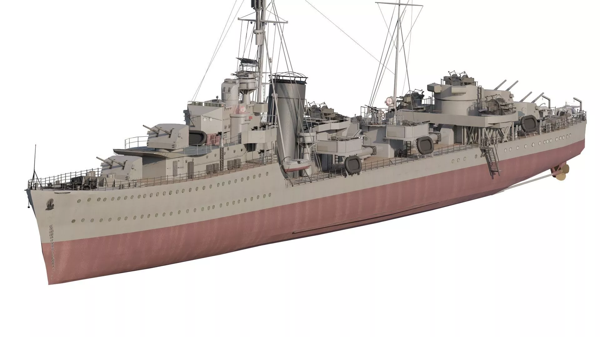 WW2 US NAVY MAHAN CLASS DESTROYER 3D model
