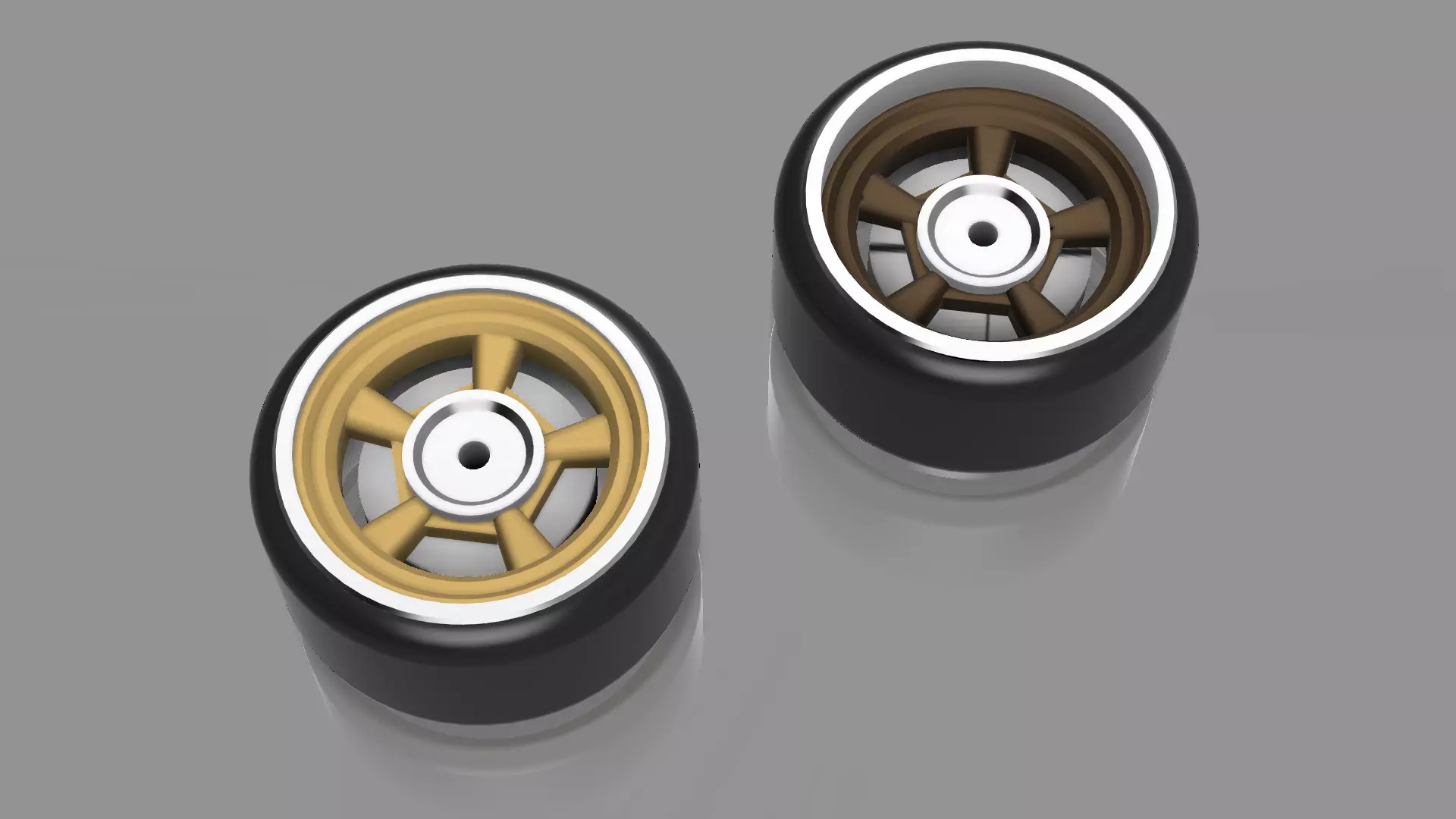 American Racing muscle car 2 pack wheels set in Hot Wheels scale 3D print model