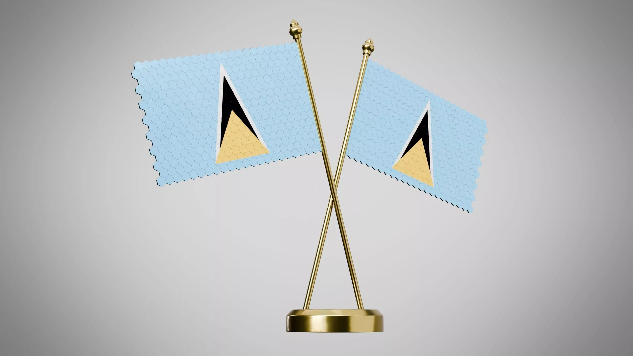 Table Flag of Saint Lucia Low-poly 3D model