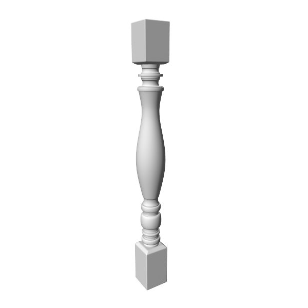 Baluster column 3D model_3
