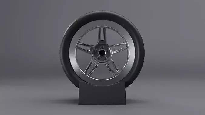 Car Wheel Car Tire Low-poly 3D model 6