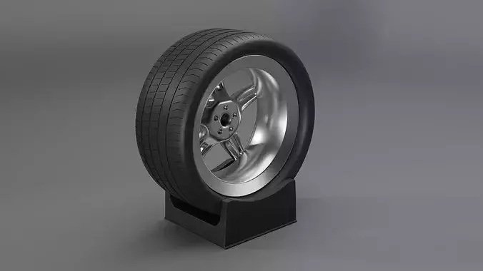 Car Wheel Car Tire Low-poly 3D model 4