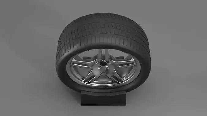 Car Wheel Car Tire Low-poly 3D model 7