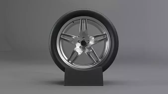 Car Wheel Car Tire Low-poly 3D model 5