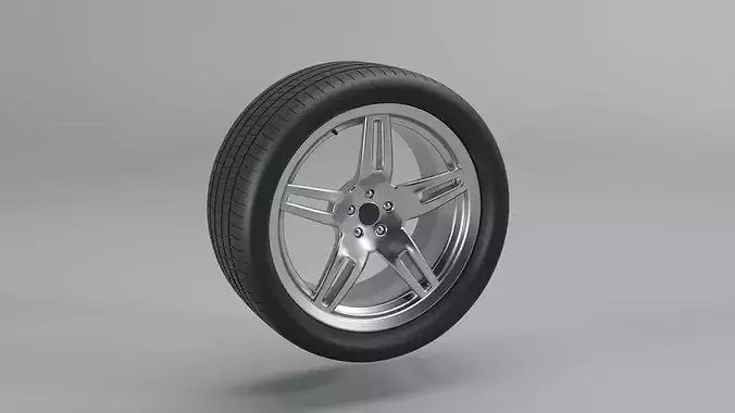 Car Wheel Car Tire Low-poly 3D model