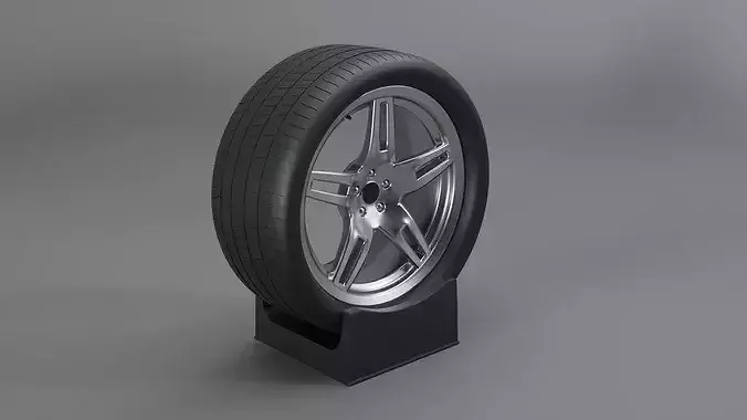 Car Wheel Car Tire Low-poly 3D model 2