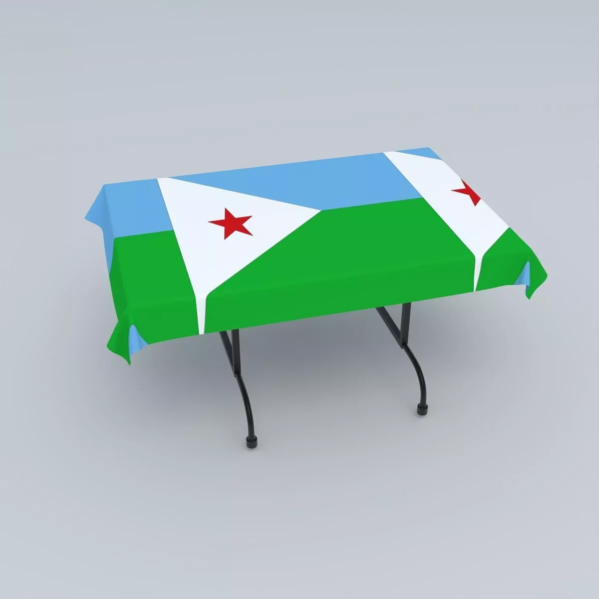Flag of Djibouti 3D model