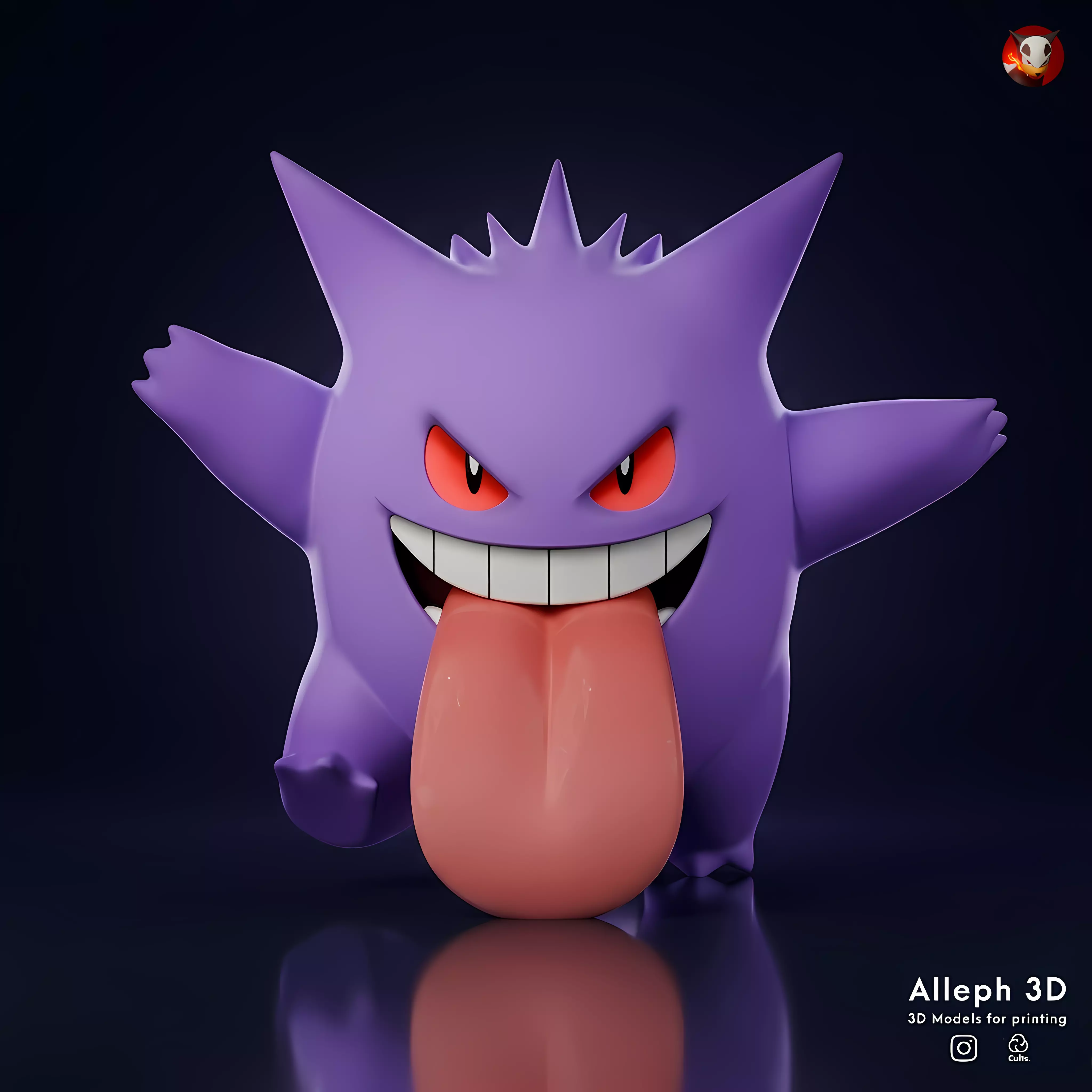 Gengar and multicolor version 3D print model