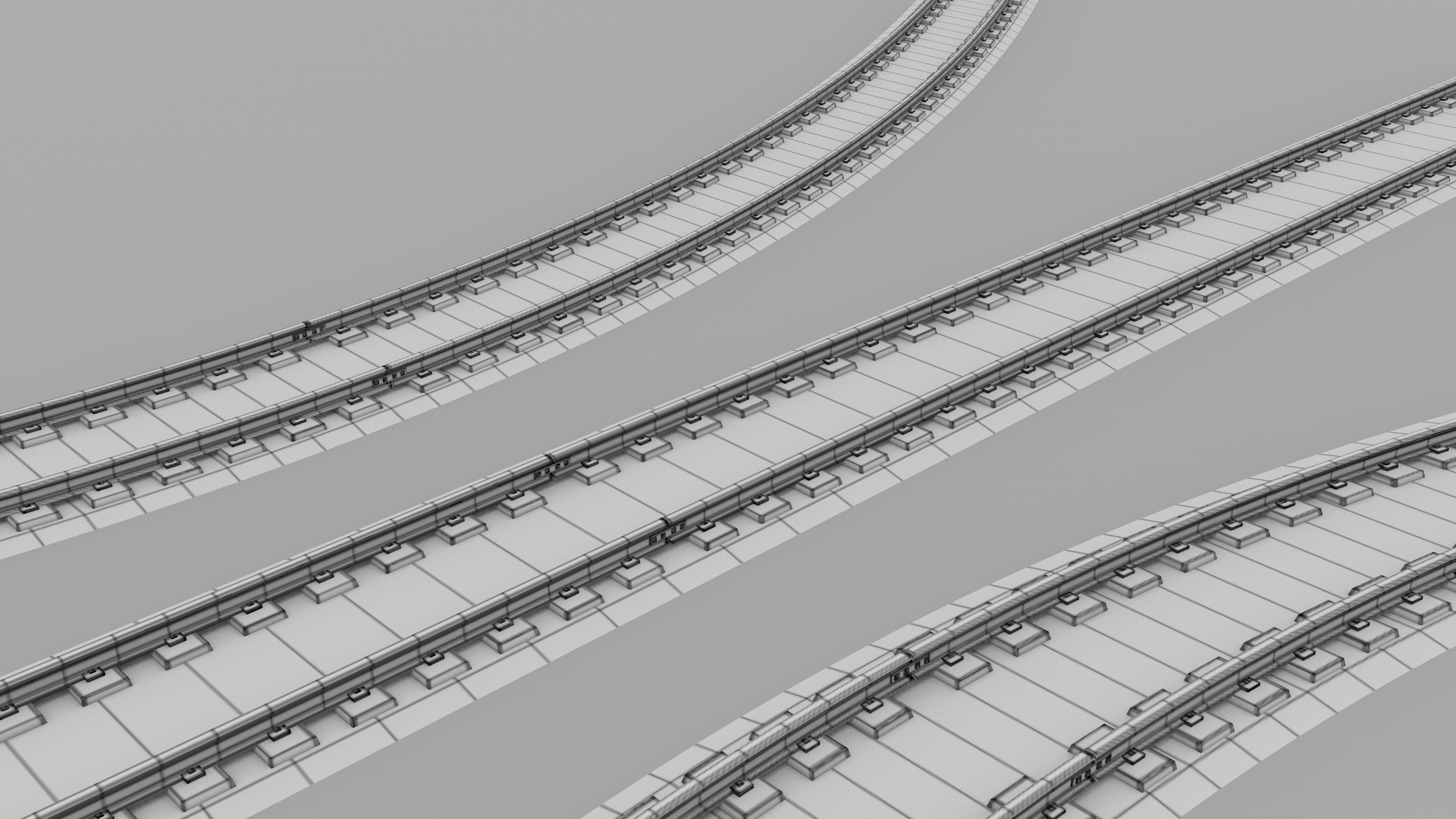 Train Subway Rail 3D model_8