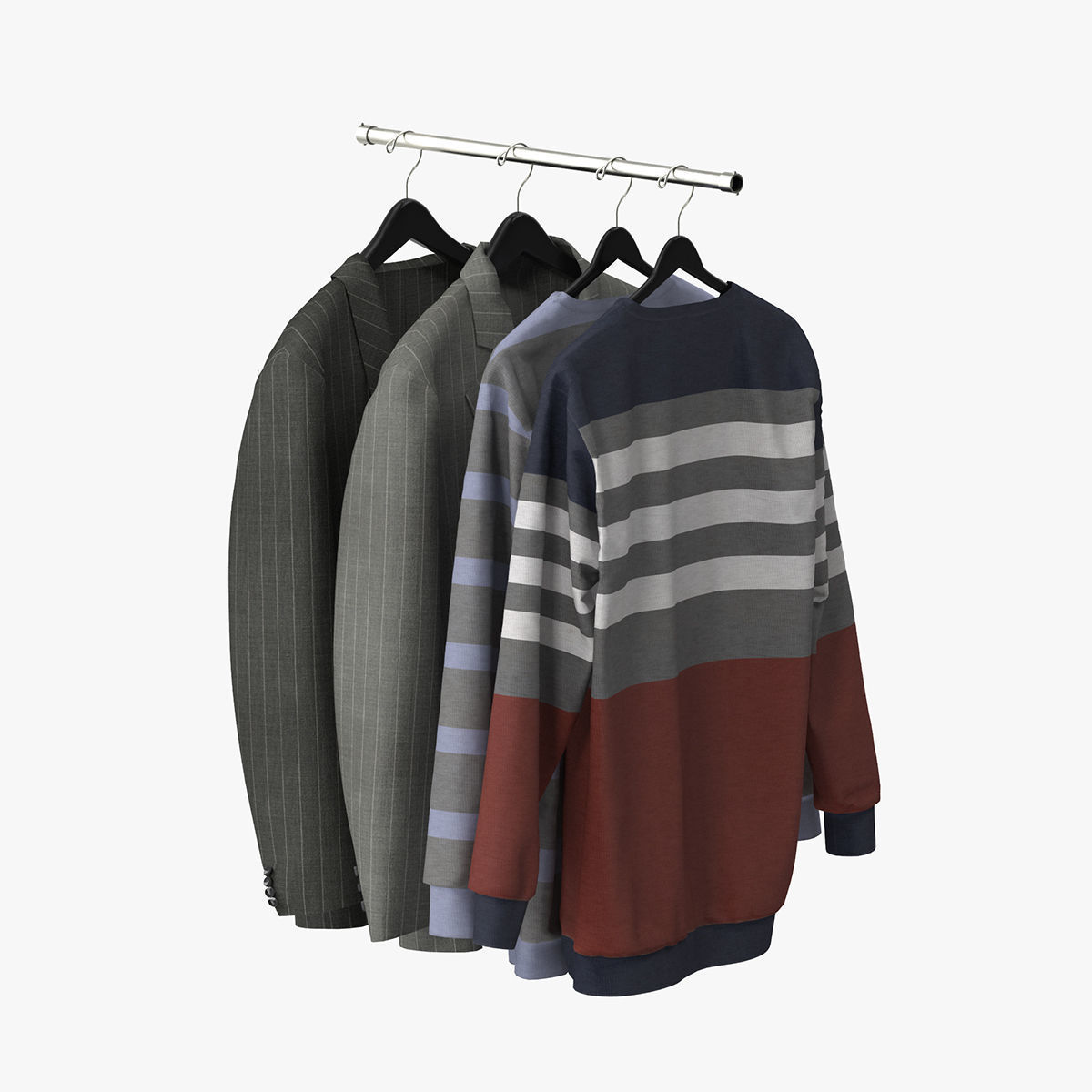 Wardrobe with Clothes 3D model_28