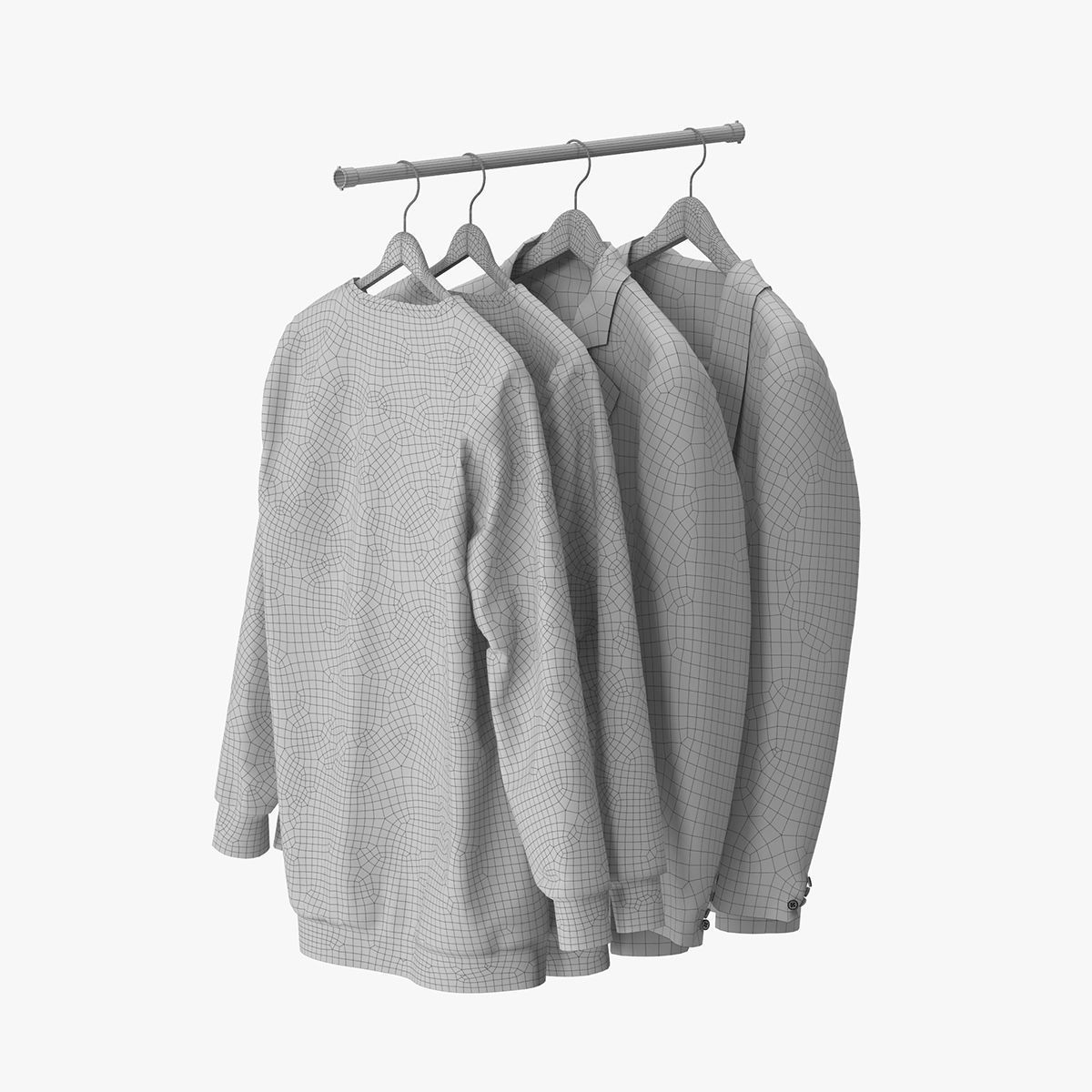 Wardrobe with Clothes 3D model_29