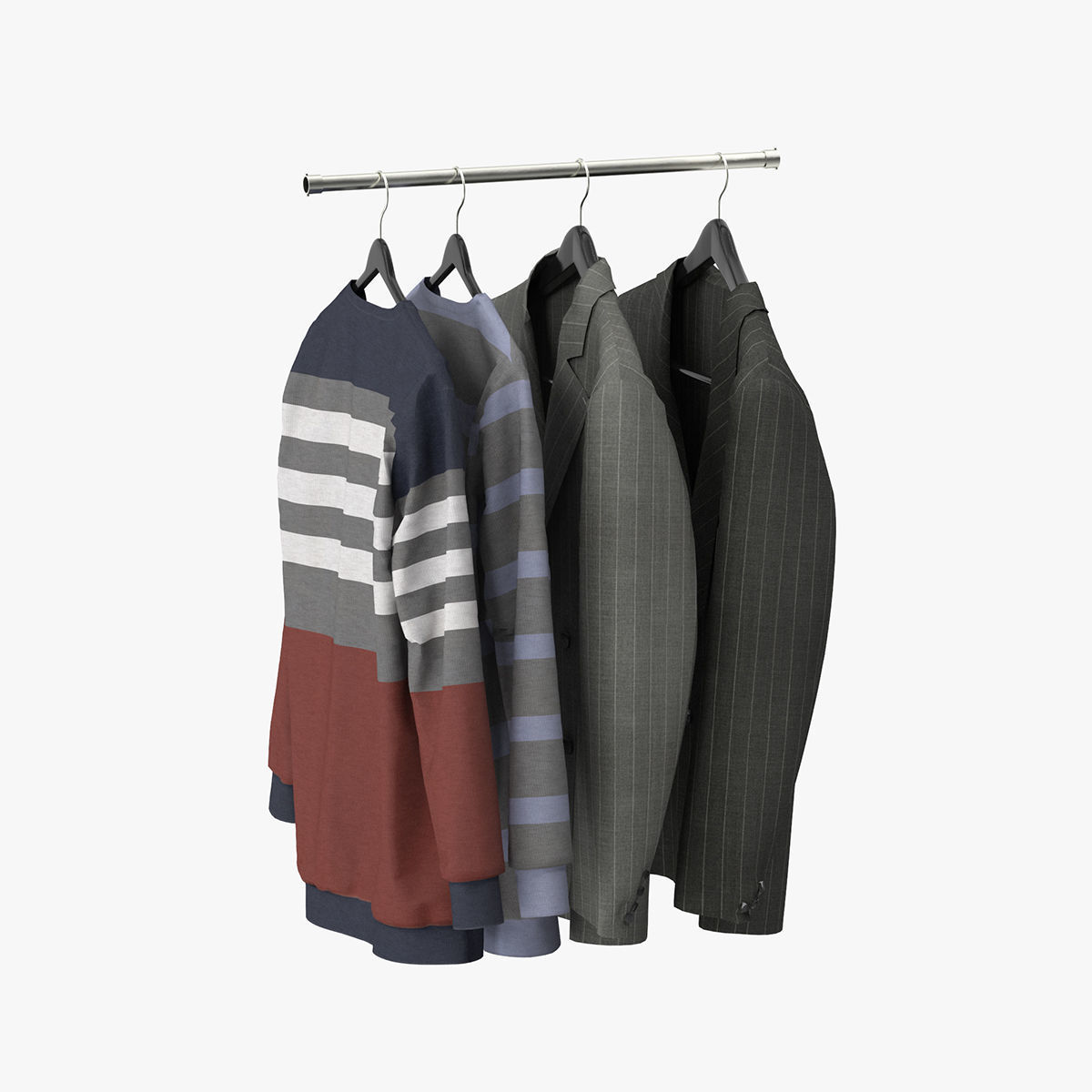Wardrobe with Clothes 3D model_27