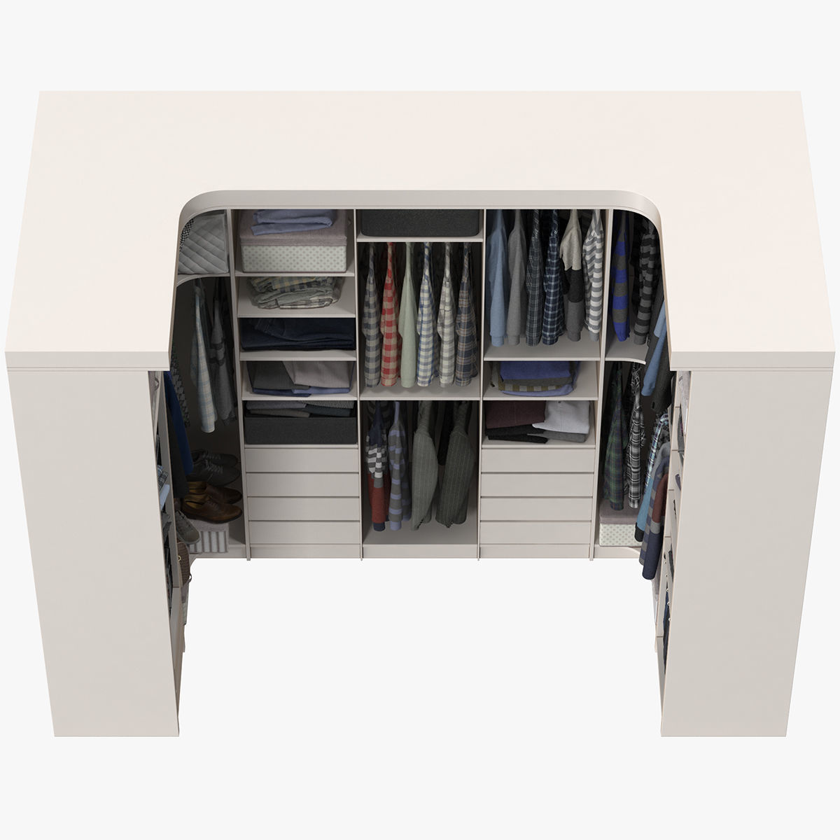 Wardrobe with Clothes 3D model_11