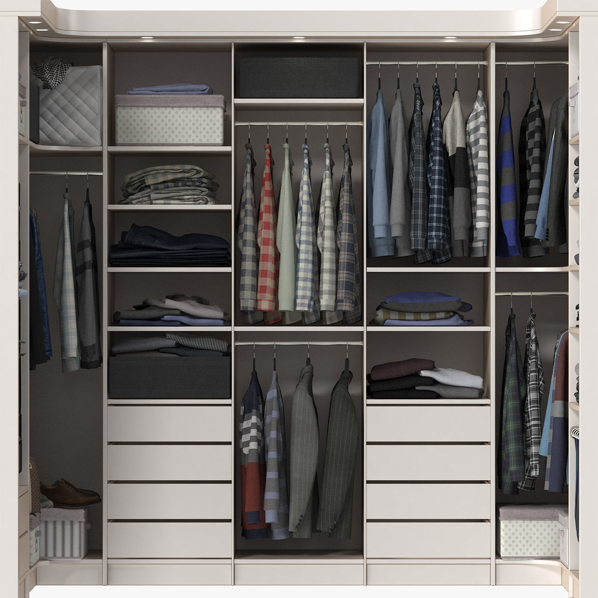 Wardrobe with Clothes 3D model_1