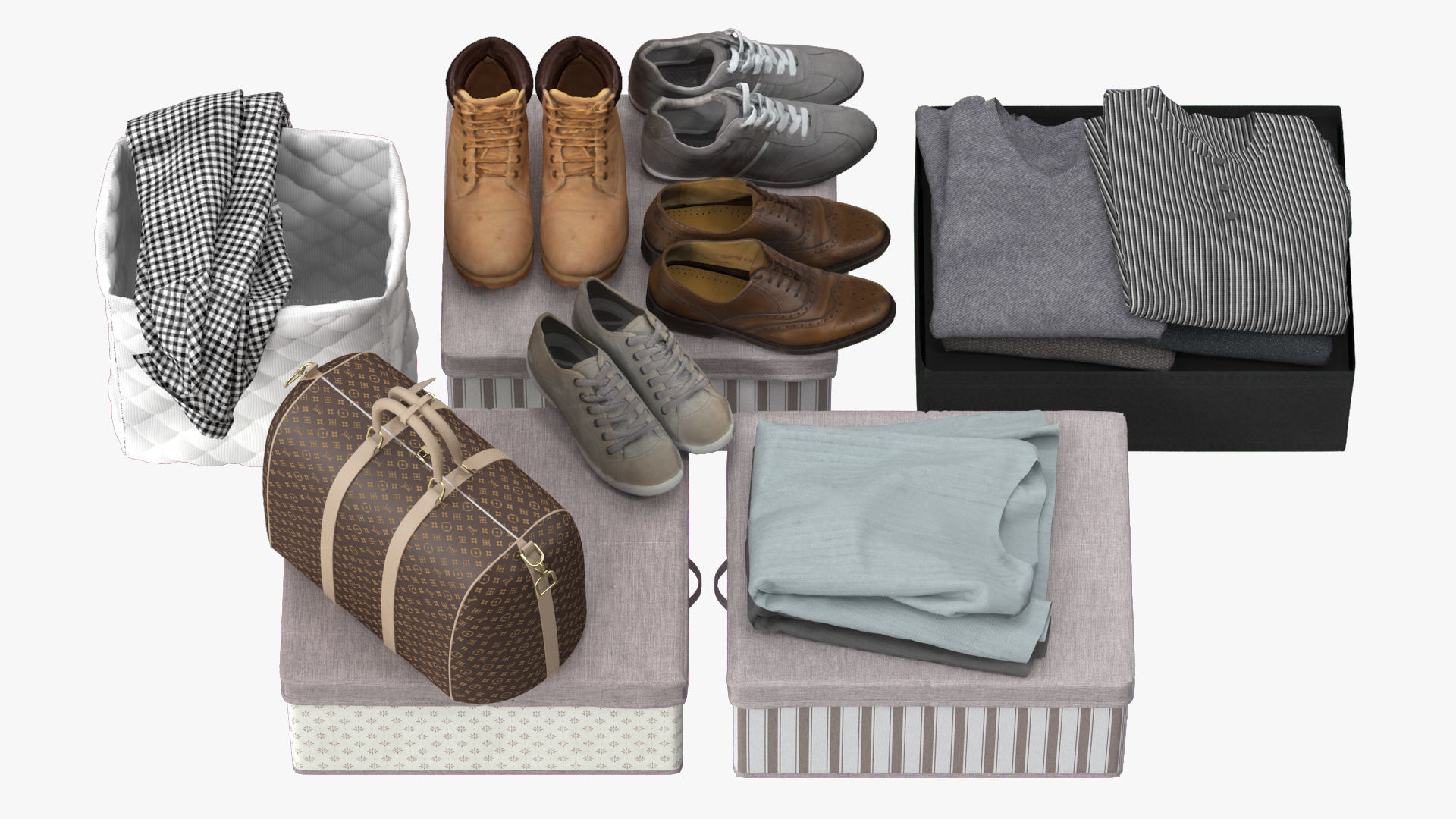 Wardrobe with Clothes 3D model_39