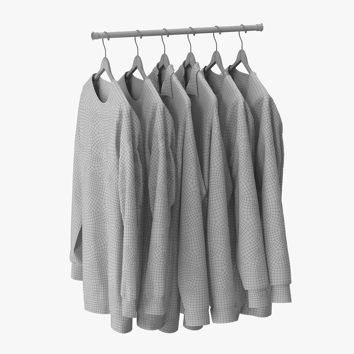 Wardrobe with Clothes 3D model_20