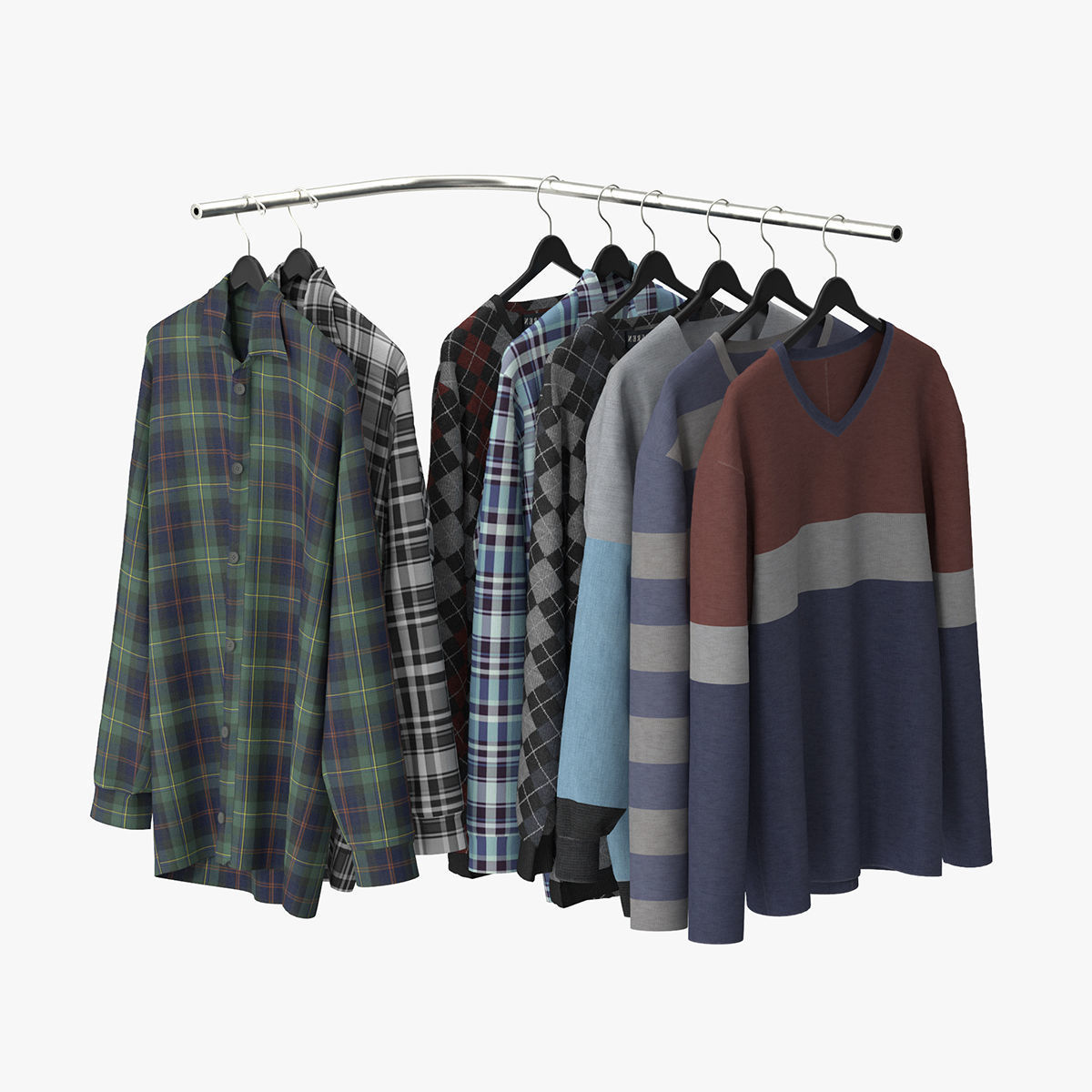 Wardrobe with Clothes 3D model_21