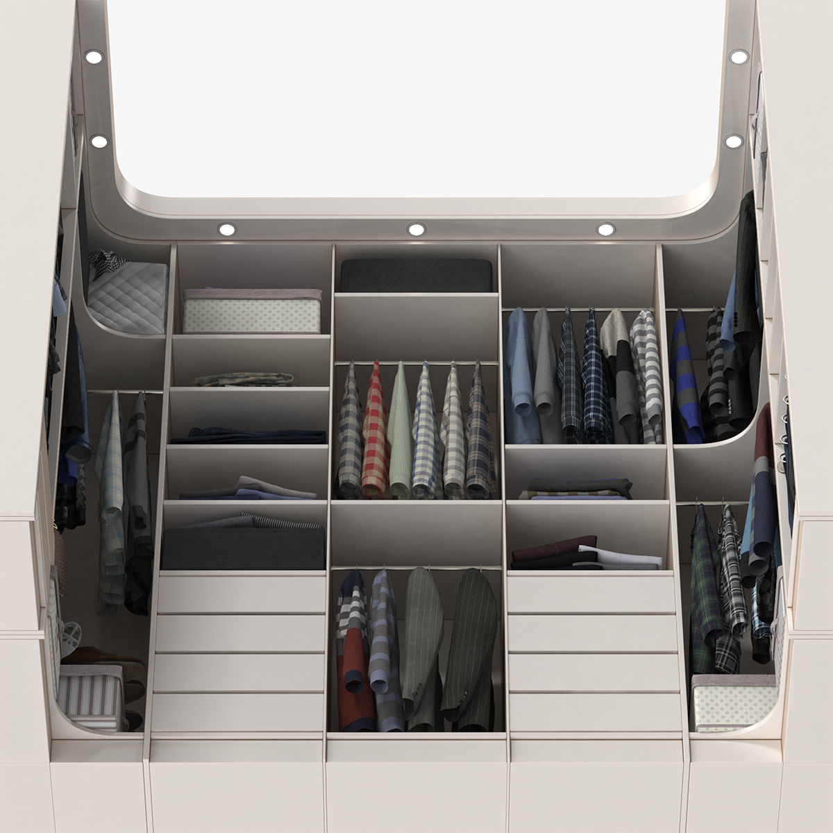 Wardrobe with Clothes 3D model_5