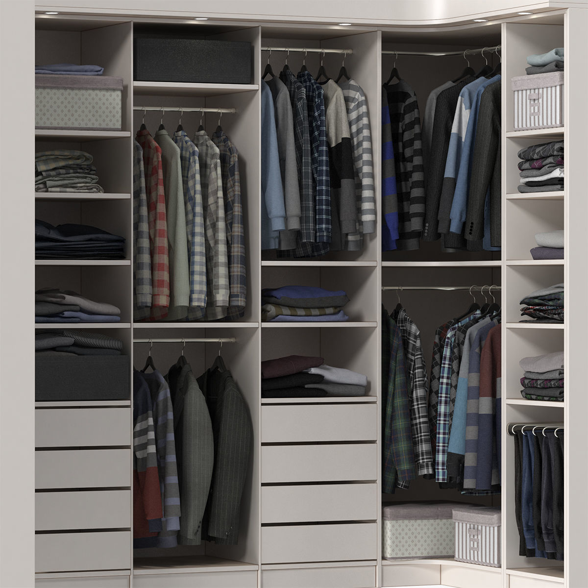 Wardrobe with Clothes 3D model_9
