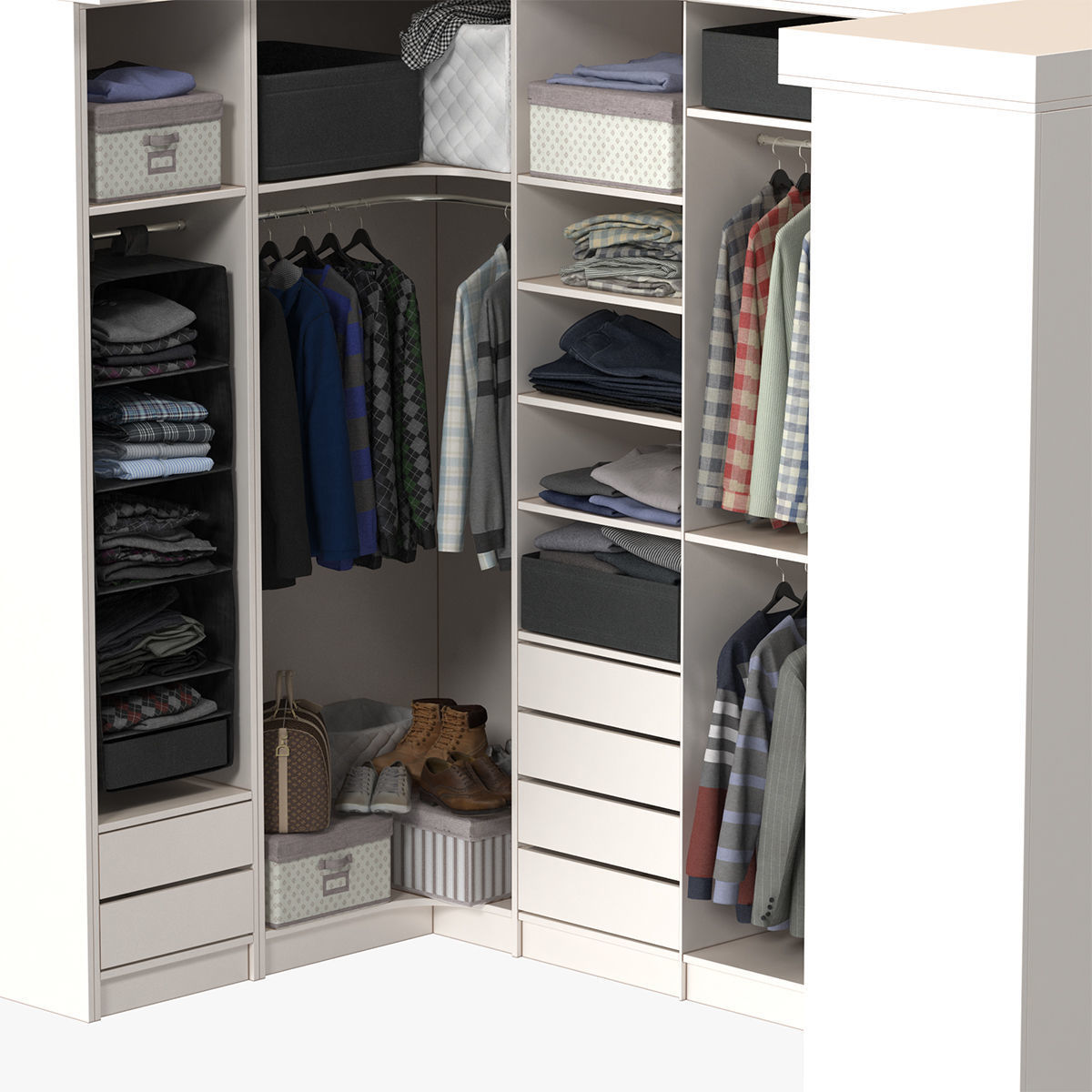 Wardrobe with Clothes 3D model_2