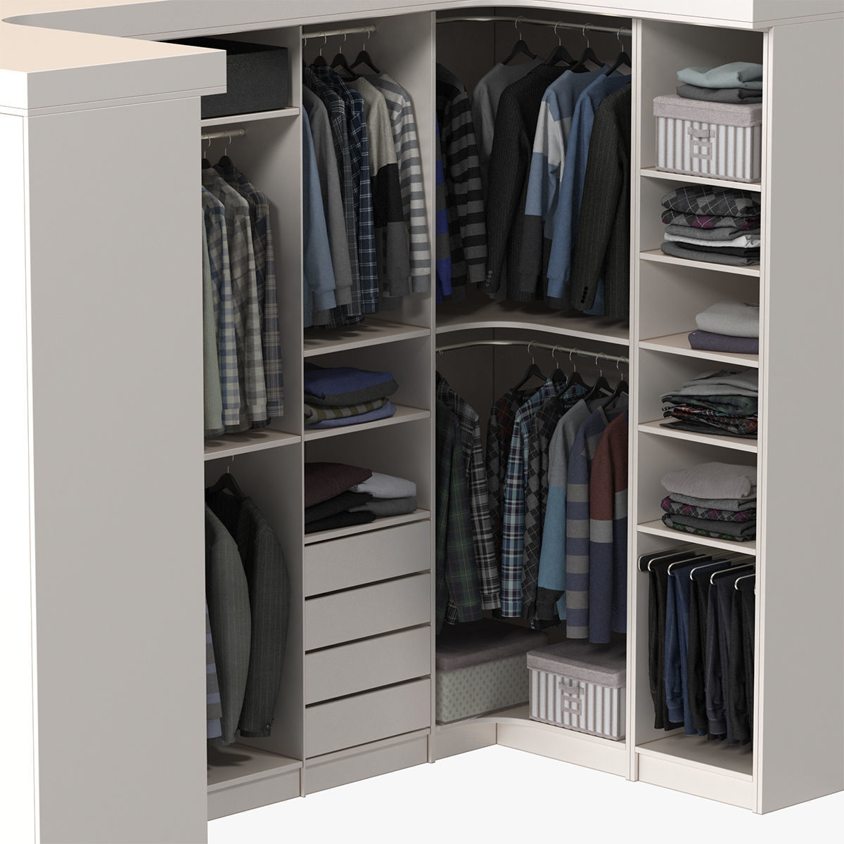 Wardrobe with Clothes 3D model_4