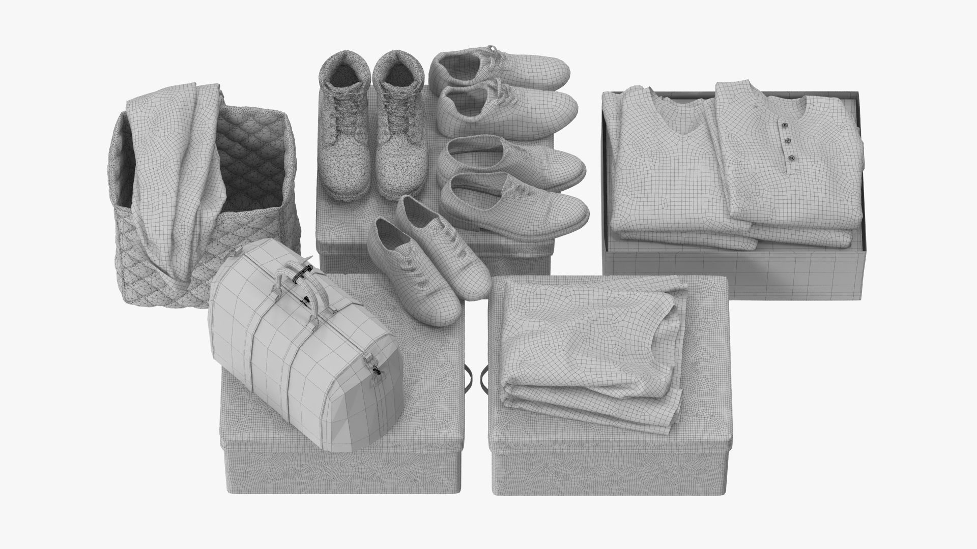 Wardrobe with Clothes 3D model_40