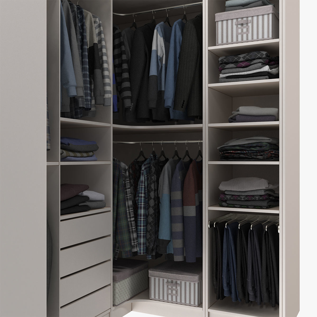 Wardrobe with Clothes 3D model_3