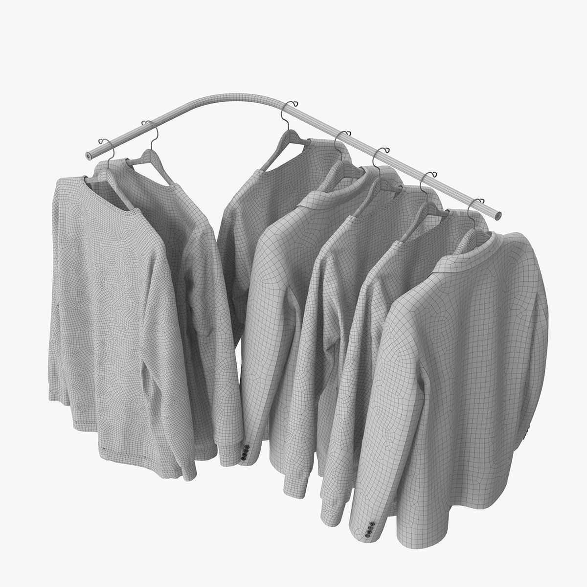 Wardrobe with Clothes 3D model_17
