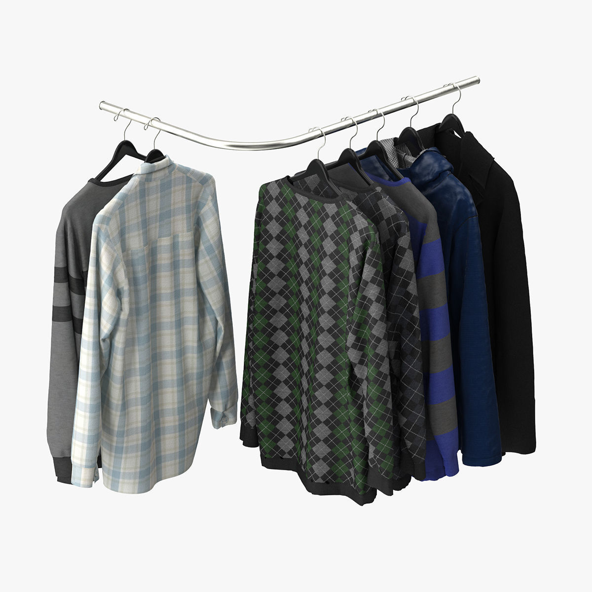 Wardrobe with Clothes 3D model_25