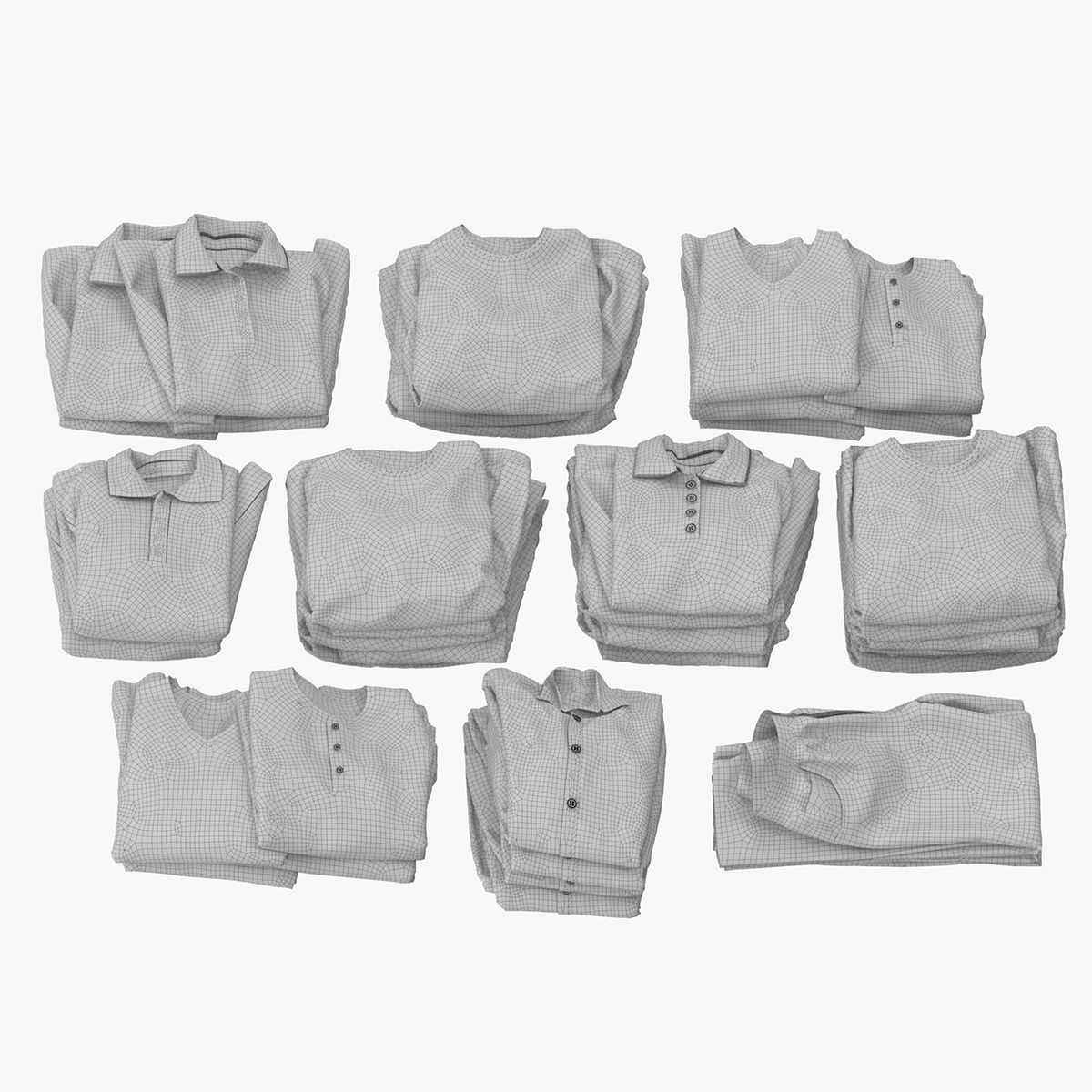 Wardrobe with Clothes 3D model_34