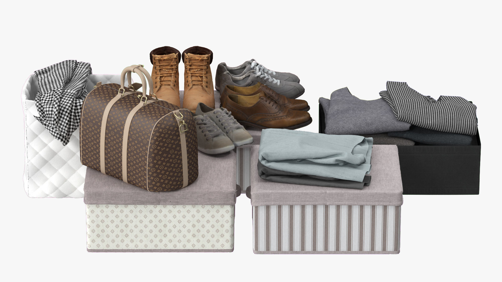 Wardrobe with Clothes 3D model_38