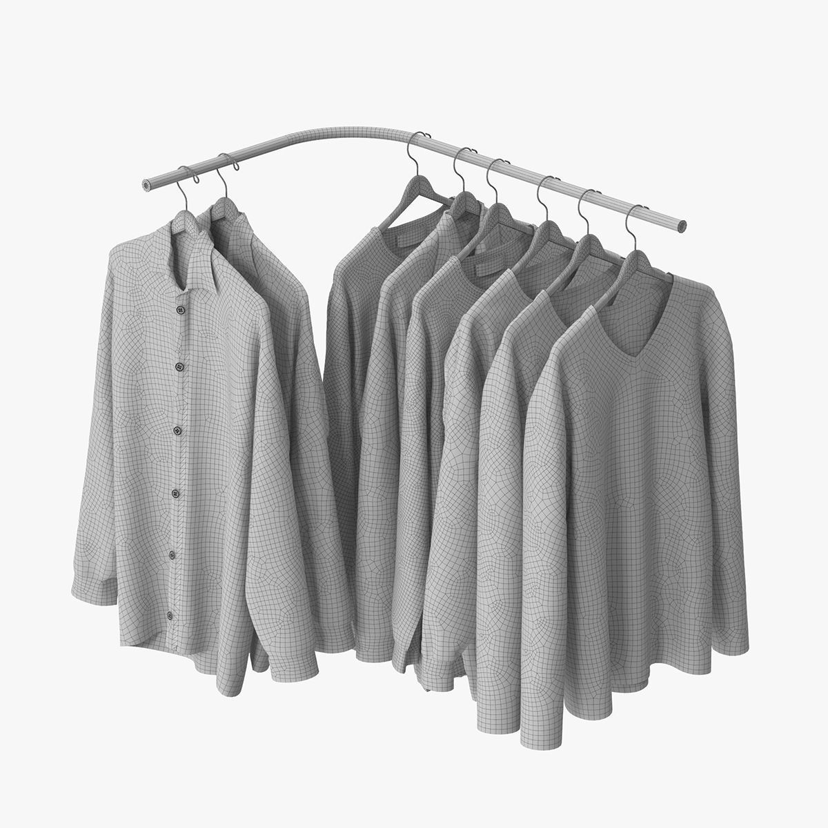 Wardrobe with Clothes 3D model_23