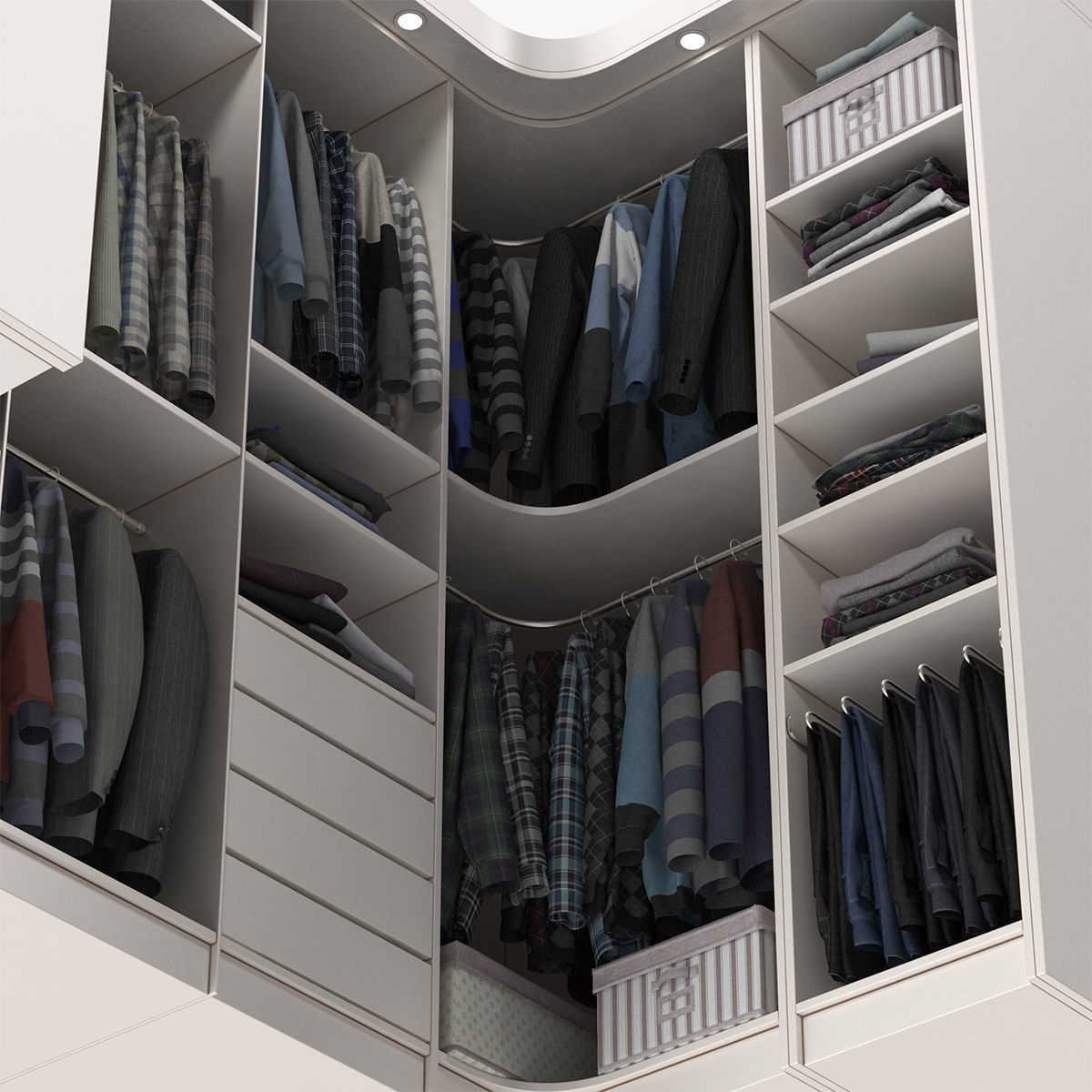 Wardrobe with Clothes 3D model_10