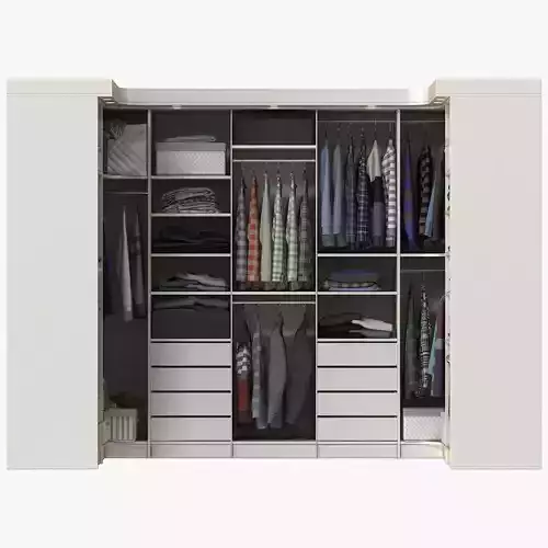 Wardrobe with Clothes 3D model