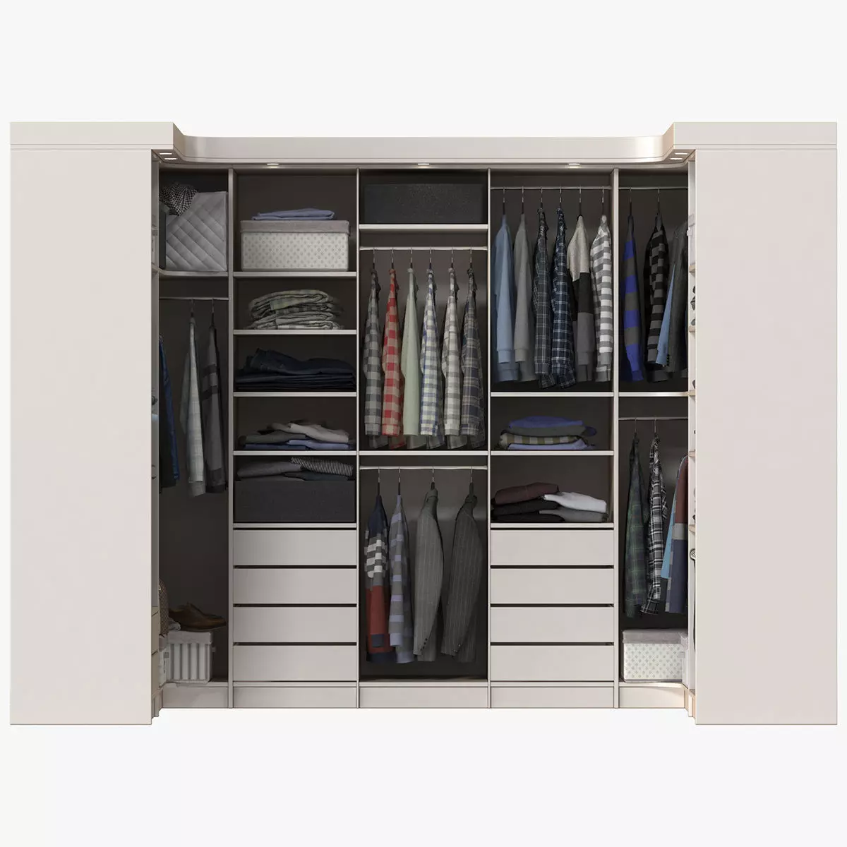 Wardrobe with Clothes 3D model_0