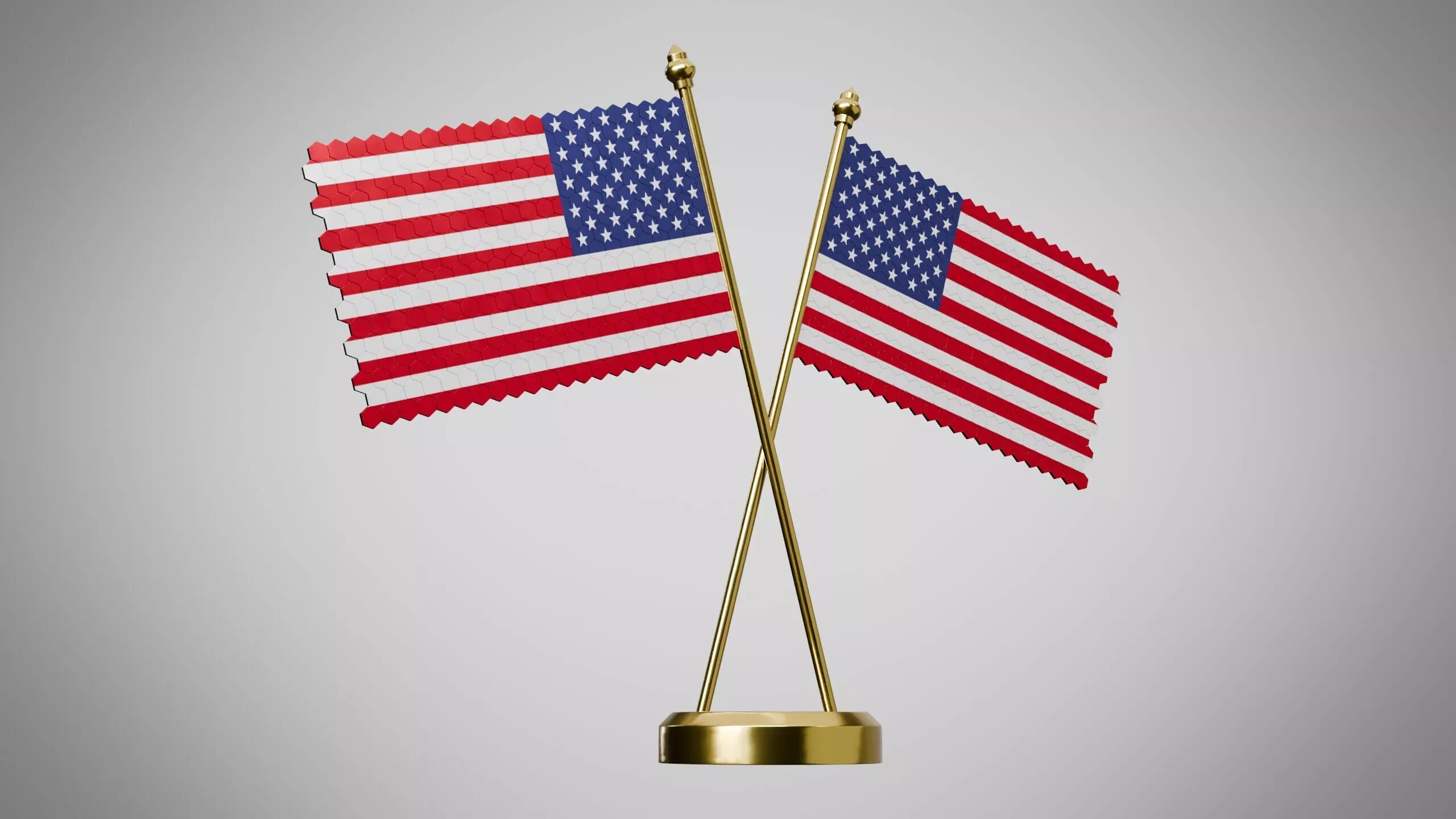 Table Flag of United States Low-poly 3D model