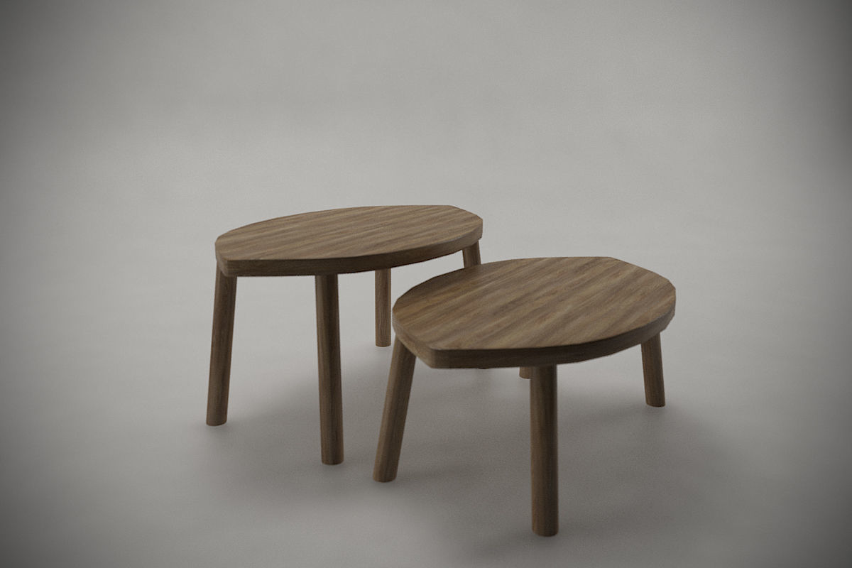 Coffee Table Collection - Game Ready Low-poly 3D model_1