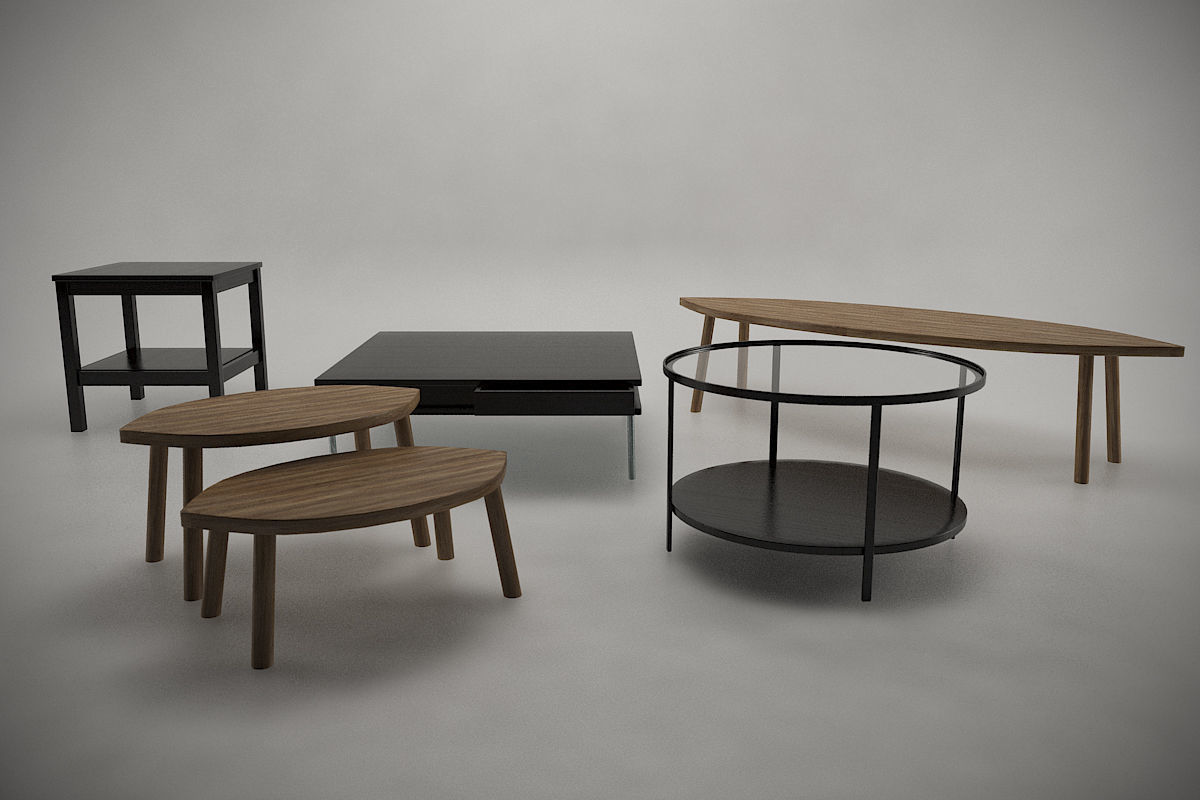 Coffee Table Collection - Game Ready Low-poly 3D model_6