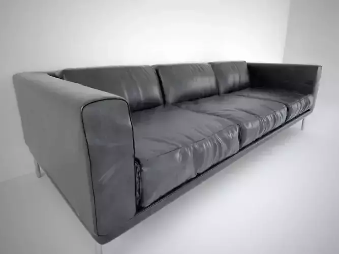 Leather black loft sofa