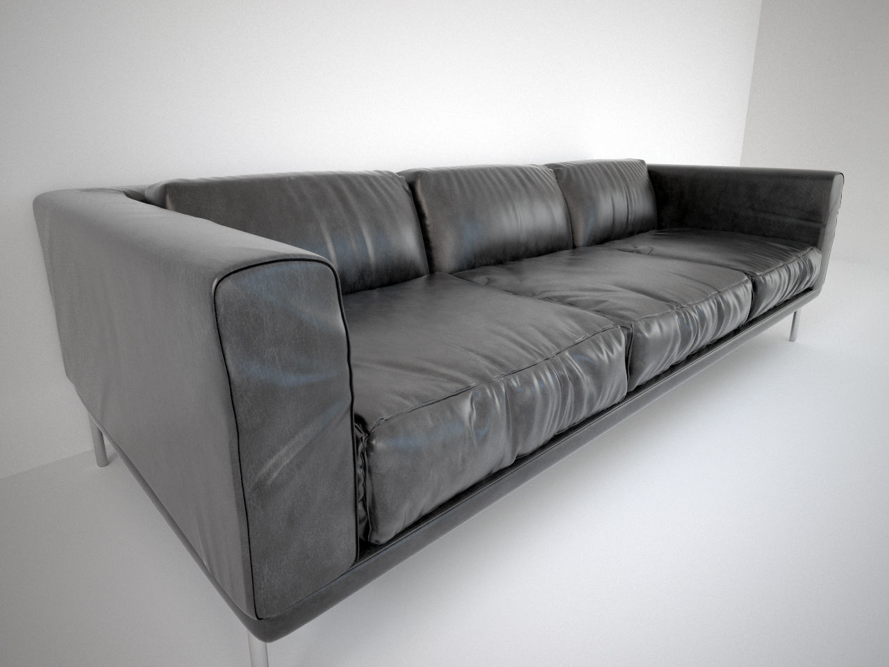 Leather Black Loft Sofa Cgtrader Leather Black Loft Sofa Model Max Obj Mtl Fbx 1