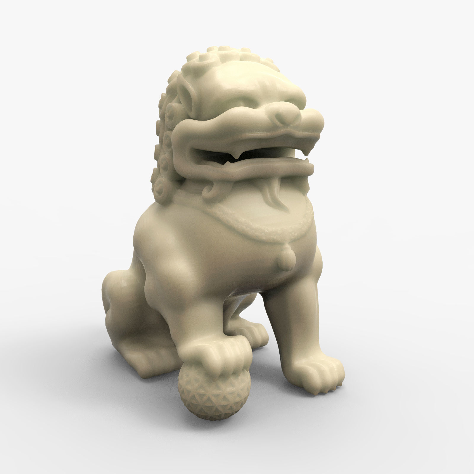 Chinese guardian lion 3D print model_1