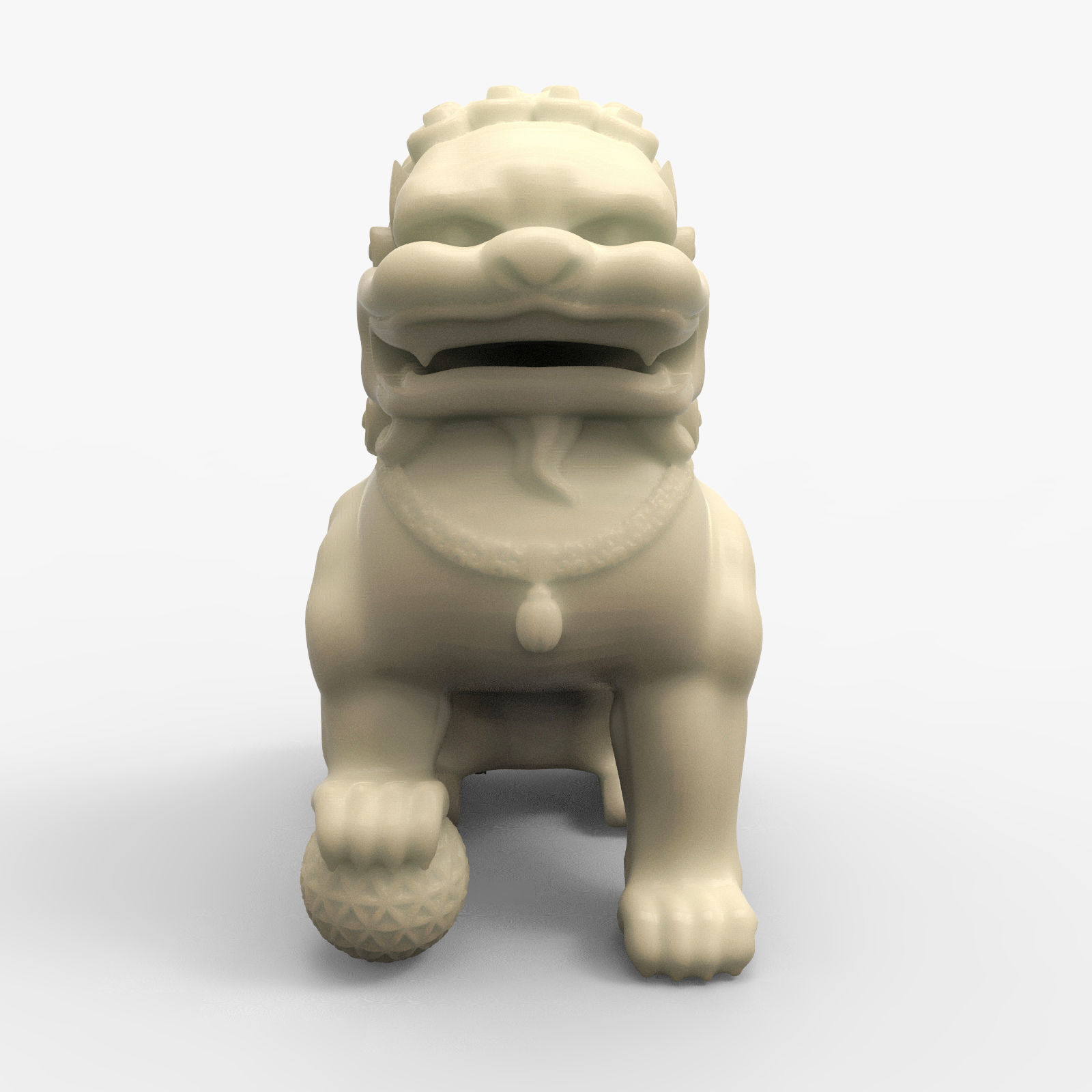 Chinese guardian lion 3D print model_2
