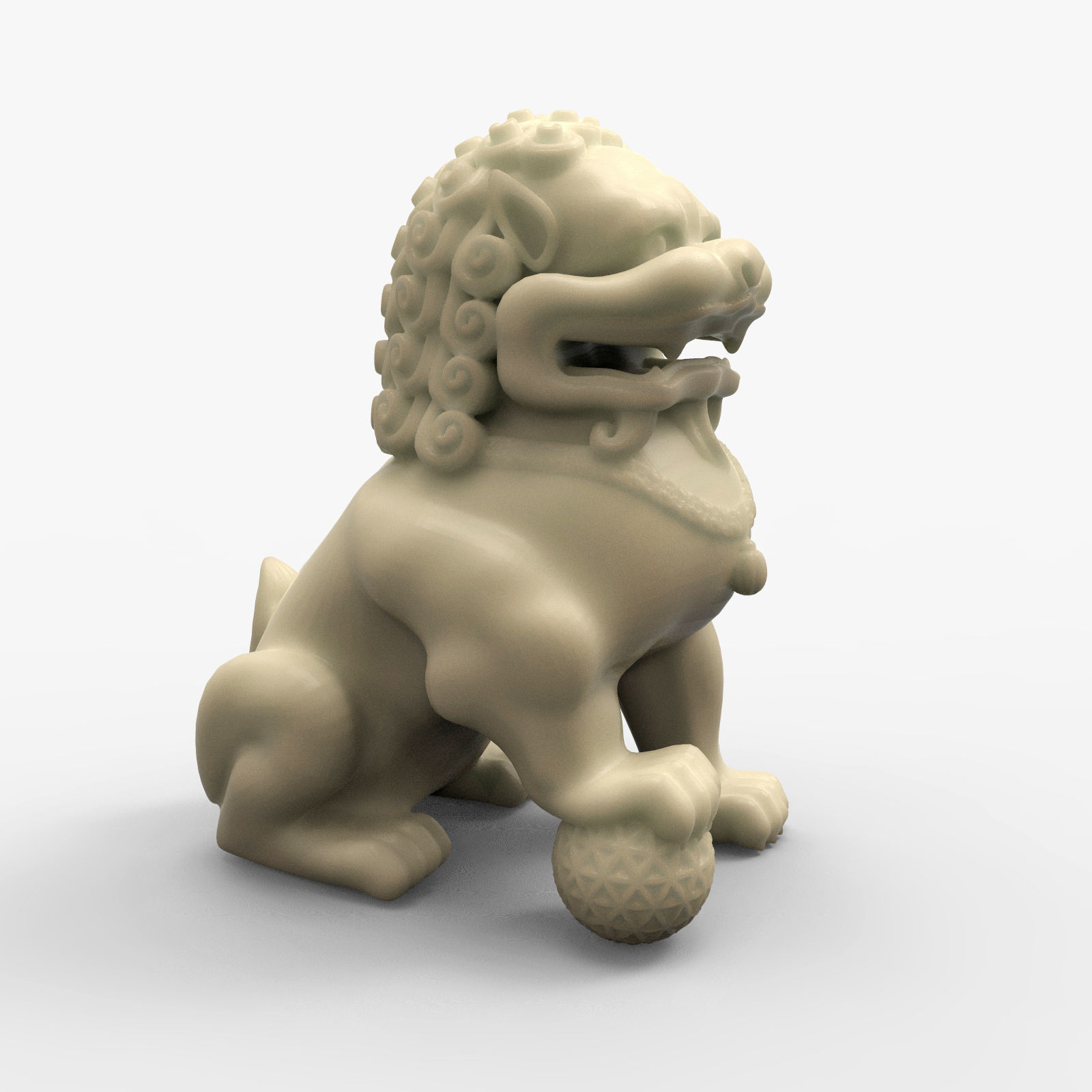 Chinese guardian lion 3D print model_0