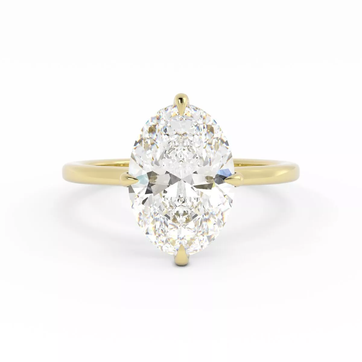 Oval 4 Prong Hidden Halo Solitaire 3DM 3D print model