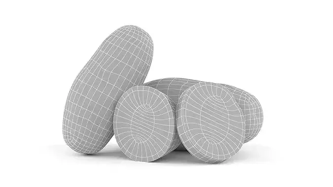 Potato Set 3D model 6