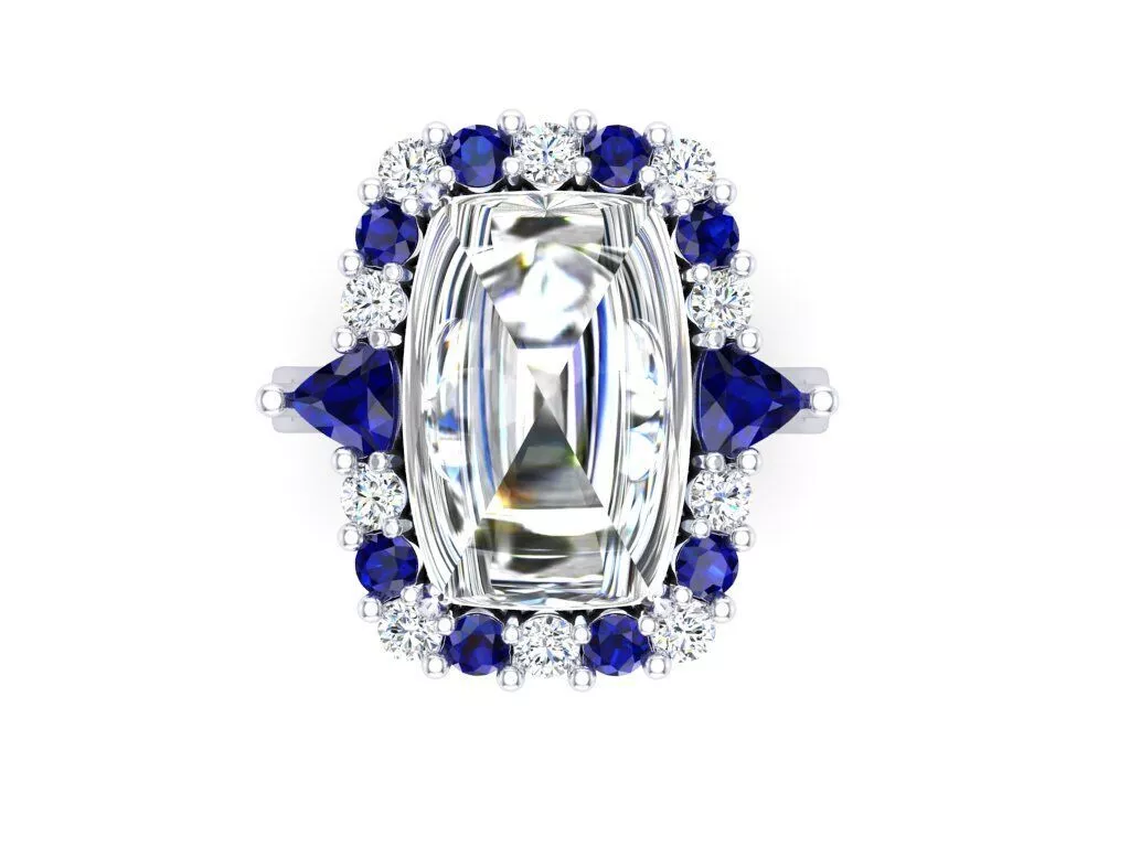 Vintage Sapphire Cocktail Ring 3DM 3D print model