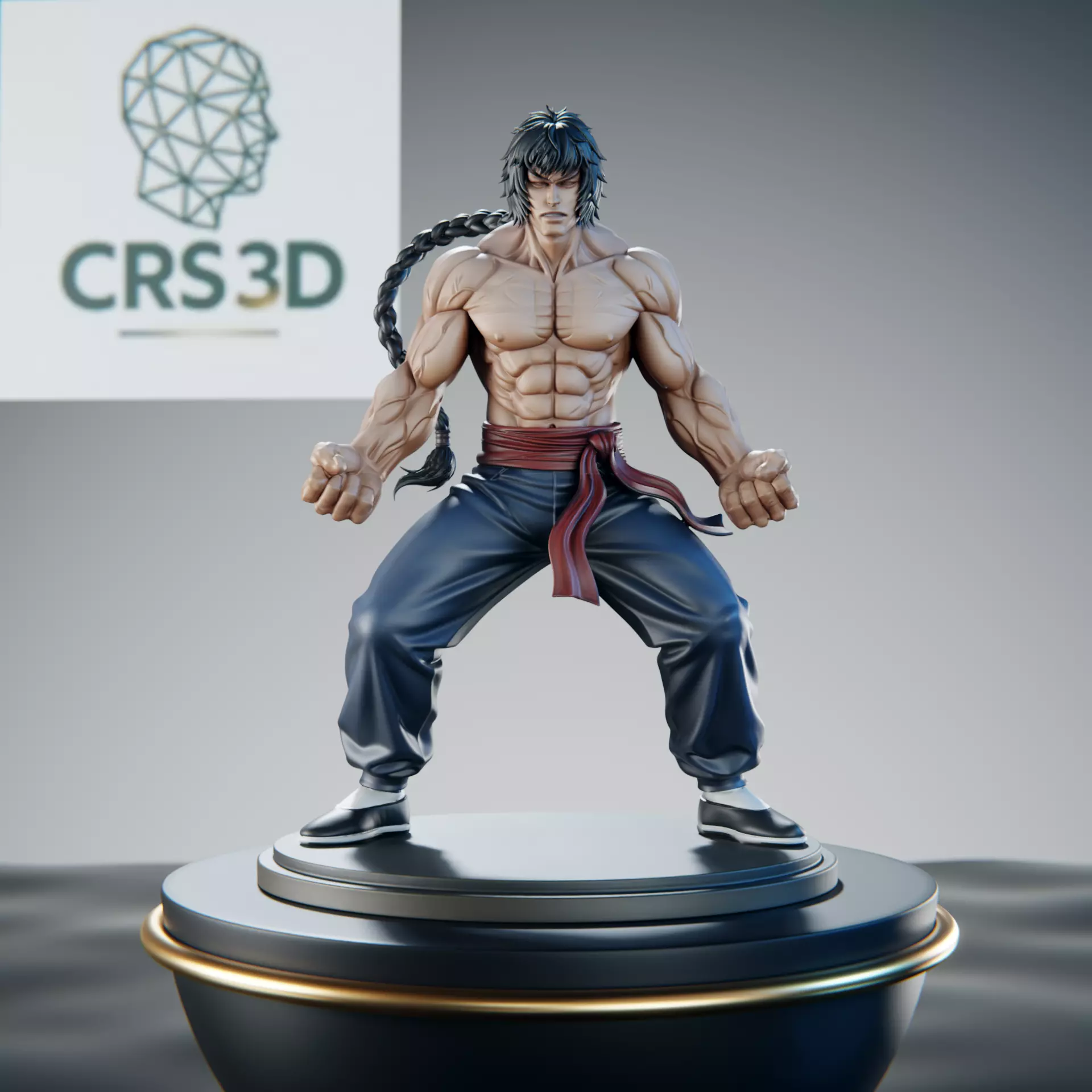 Hong Xiao-Hu Kengan Ashura Statue - Martial Arts Tiger 3D print model