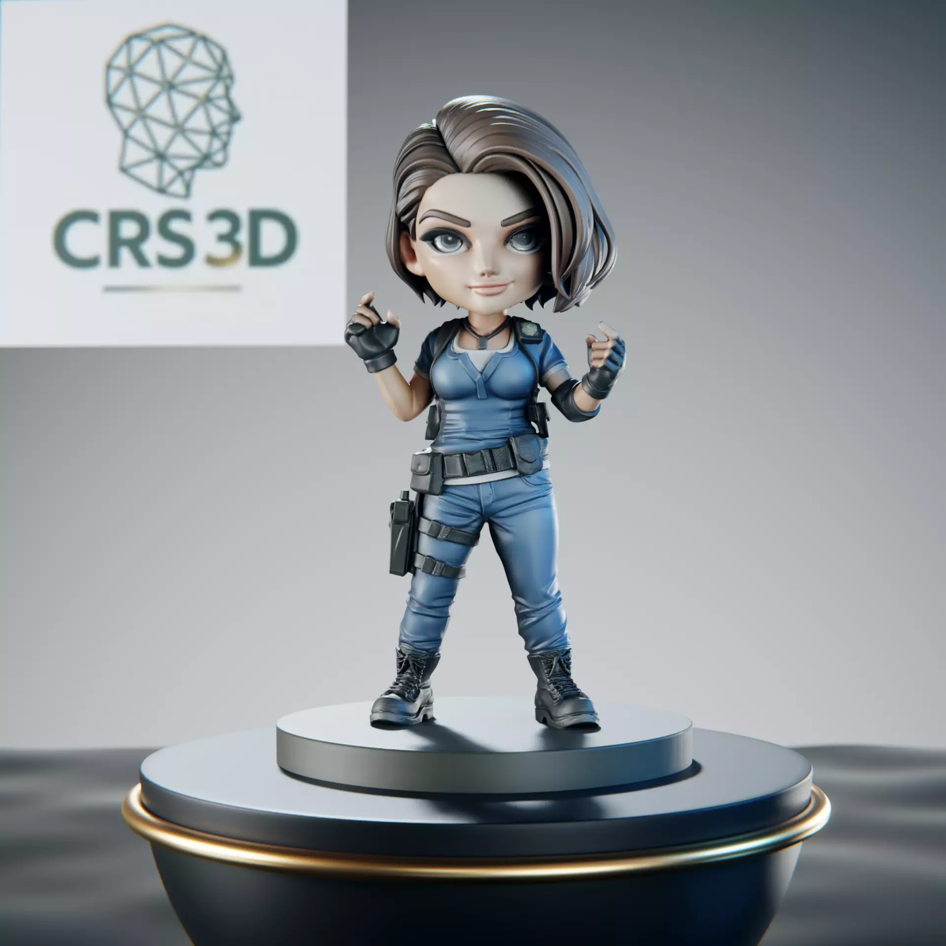 Jill Valentine Chibi Statue - Resident Evil Survival Horror 3D print model