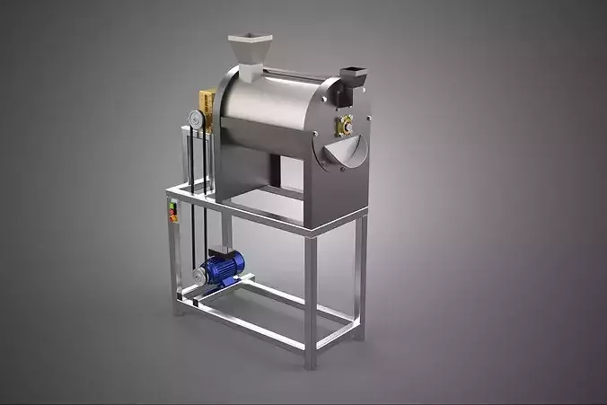 ROTARY DRUM ROASTING ROASTER DRYING BEAN NUT SEED COFFEE MACHINE 3D model