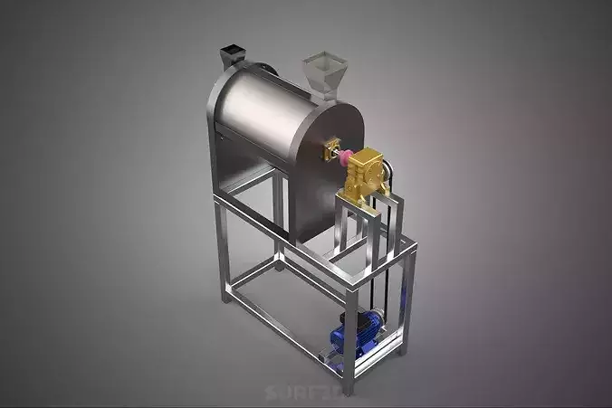 ROTARY DRUM ROASTING ROASTER DRYING BEAN NUT SEED COFFEE MACHINE 3D model 7